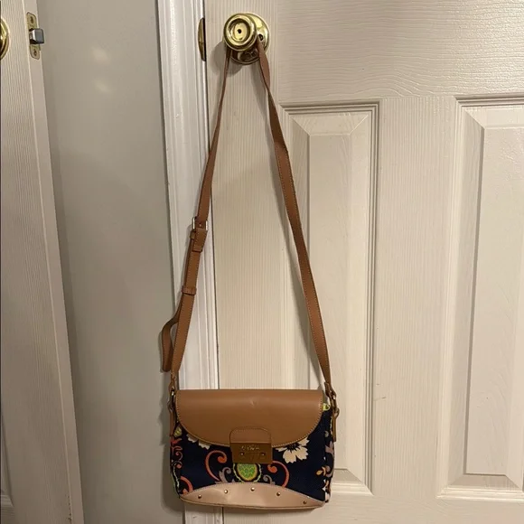 LIKE NEW Spartina 449 Tan and Brown Crossbody Bag - Picture 2 of 8